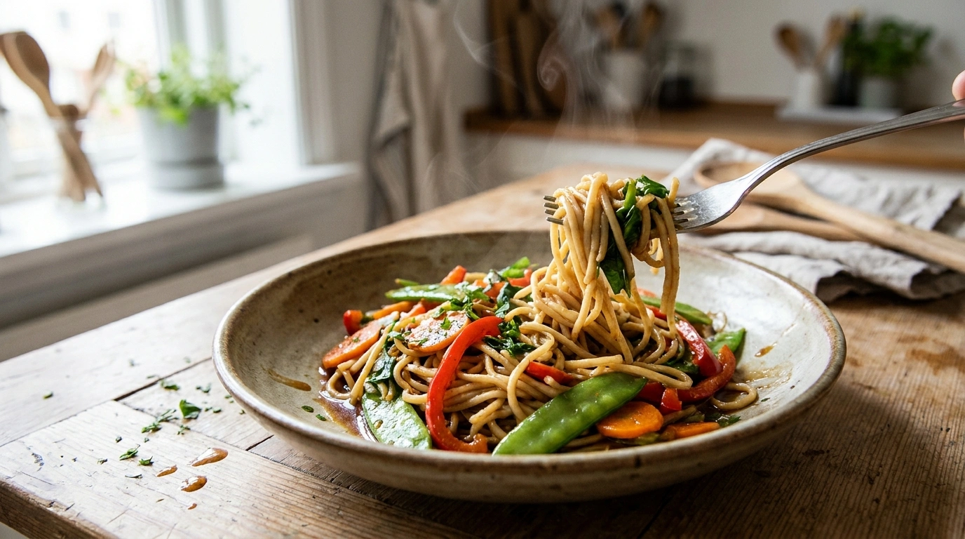 Nem wok med grøntsager og nudler